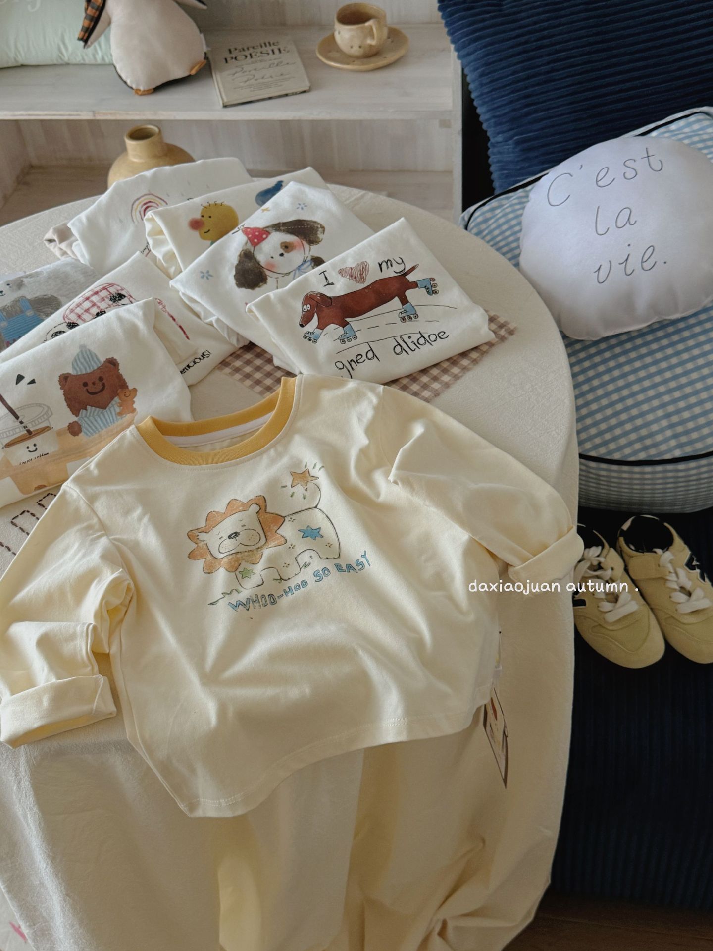 大小ロール子供プリント長袖Tシャツ2025春新作女の子かわいいプリントおしゃれルーズトップ