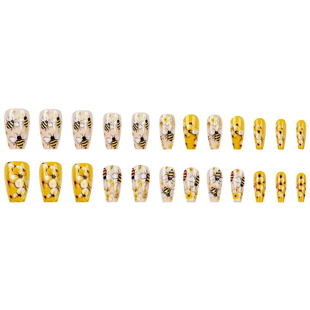 Cutie bumblebee comercio exterior simple flor parche de uñas productos terminados al por mayor venta en caliente transfronteriza usar uñas