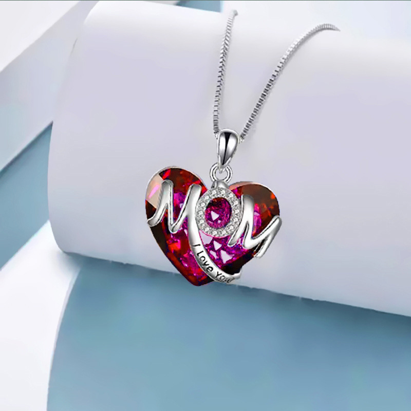 Vlinder Liefde Ketting Halve Maan Persoonlijkheid Eenvoudige Hanger Moederdag Cadeau MOM Ketting_voghion.com
