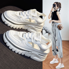 2023新款涼鞋女街拍潮人推薦ins女鞋厚底真皮老爹鞋女涼鞋