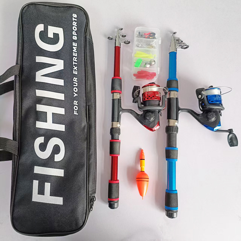 Collapsible Sea Rod Fishing Reel Bait Rod Combo Set 2.01m Fishing Rods for Beginners Children's Rods Cross-Border Fishing Gear