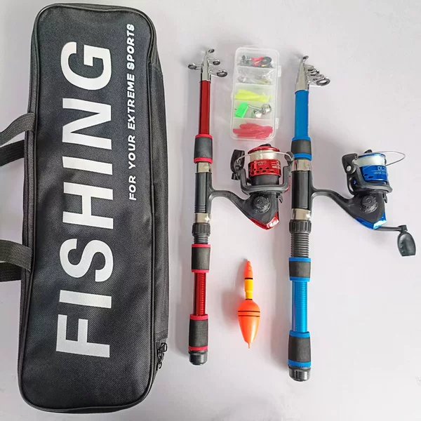 Collapsible Sea Rod Fishing Reel Bait Rod Combo Set 2.01m Fishing Rods for Beginners Children's Rods Cross-Border Fishing Gear
