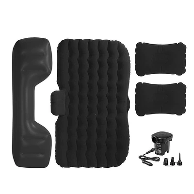 Car inflatable bed, rear seat Vehicle-mounted inflatable bed - default-item-huiqi-s-pattern-long-pier-flocked-black-car-pump-big-discount