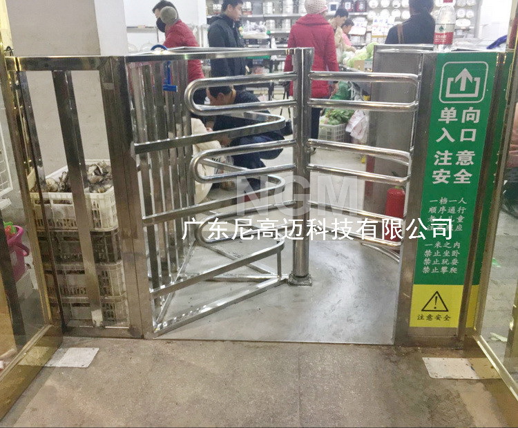 不锈钢半高旋转式通道人行闸门超市单向入口闸机敦煌甘肃景区滚闸