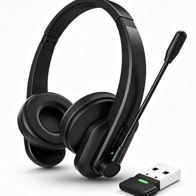 Bluetooth 2.4G traffic headset microphone wireless ENC noise reduction Game low delay computer TV Aviation Customer Service cross-border