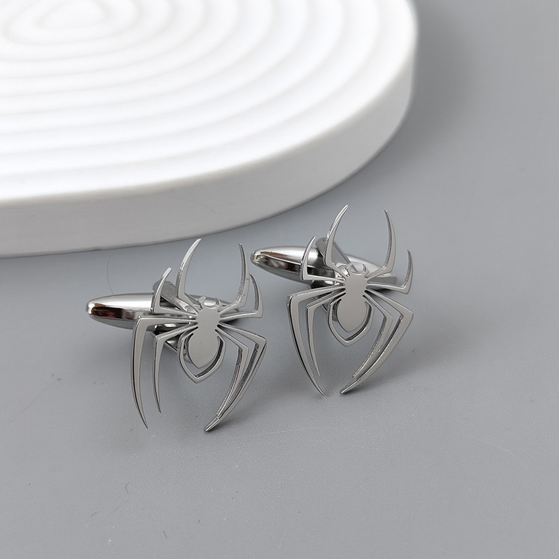 Geometric small animal spider cut cufflinks men's stainless steel jewelry suit accessories formal business cross-border Geometric small animal spider cut cufflinks men's stainless steel jewelry suit accessories formal business cross-border