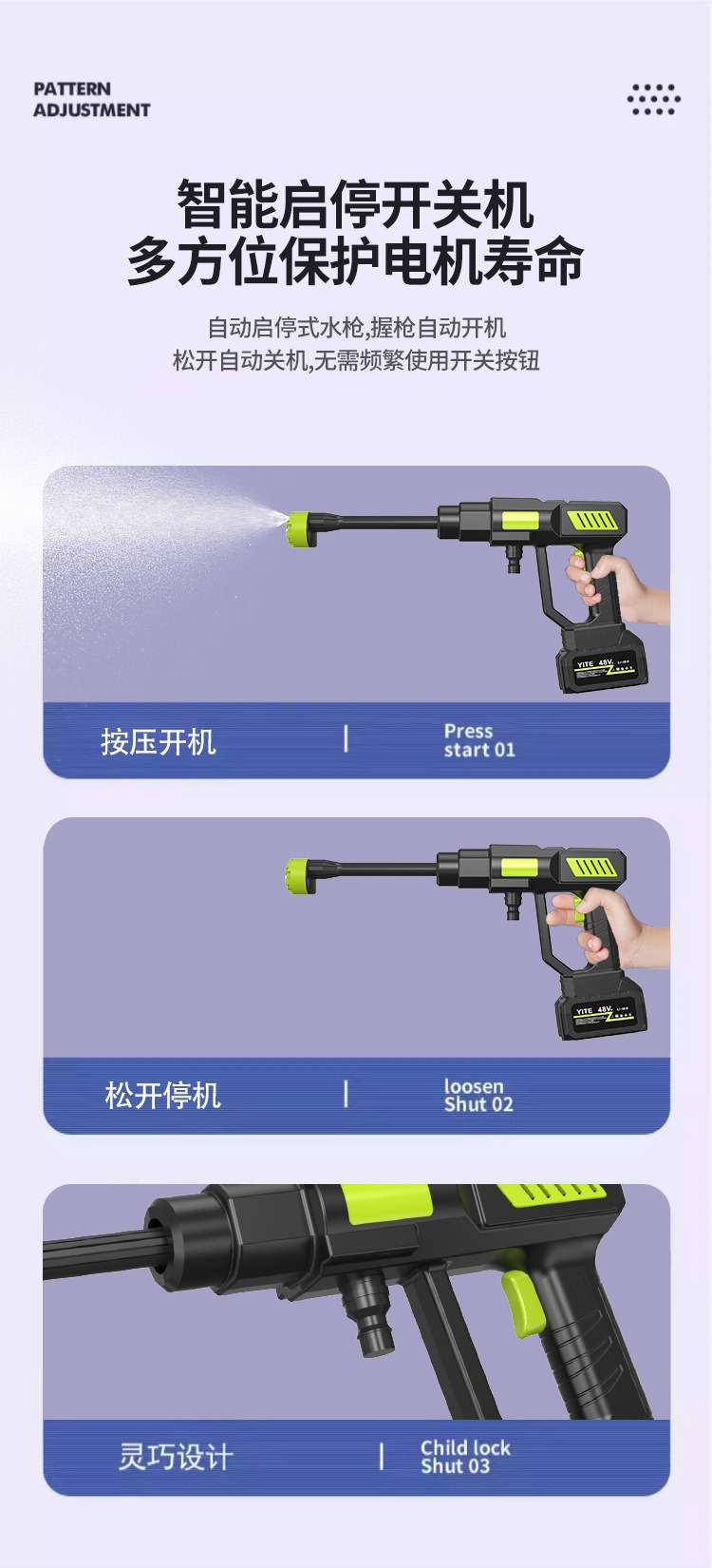 2025 New Car Wash Water Gun Outdoor Handheld Wireless Portable Lithium Battery High Pressure Car Wash Water Gun Manufacturer Wholesale