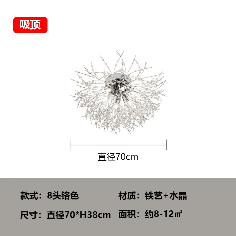 Lámpara de Araña de Diente de León, Moderna y Minimalista, para Dormitorio, Comedor, Tienda de Ropa, Lámpara de Cristal, Iluminación de Moda en Internet