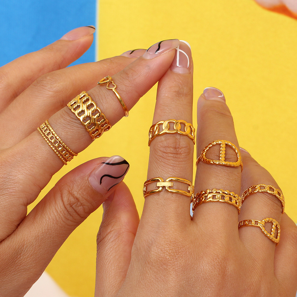 Fashion Geometric Stainless Steel Open Ring Plating Stainless Steel Rings