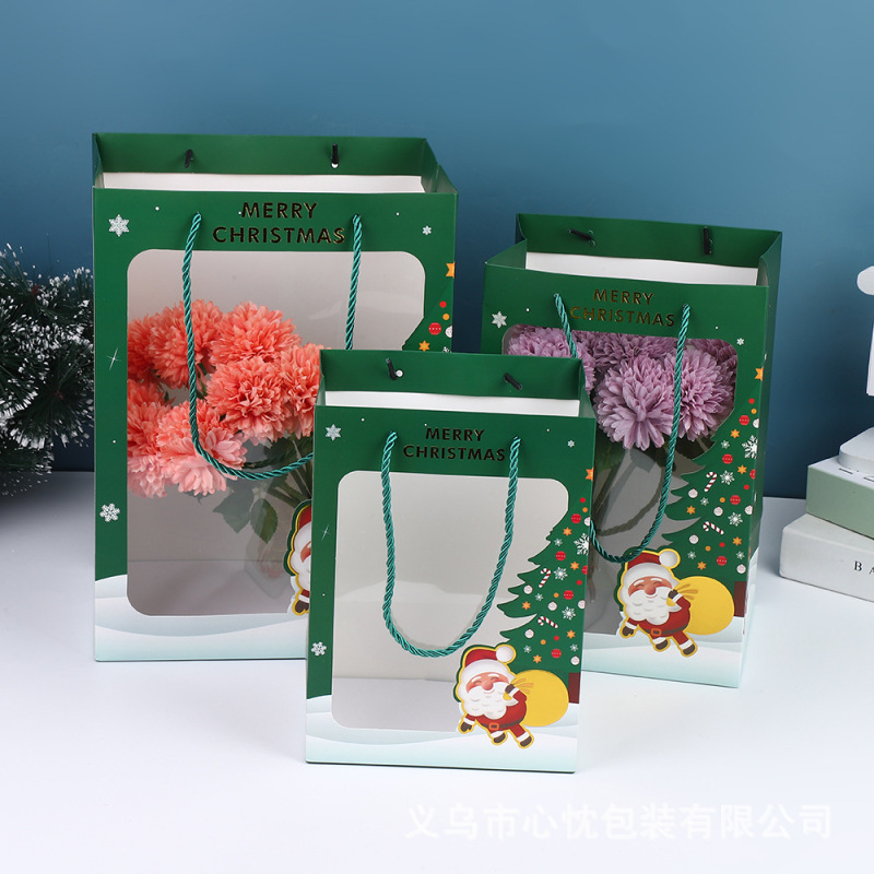 圣诞节礼品袋节日饰品糖果礼平安果伴手礼圣诞老人手提袋礼物|undefined