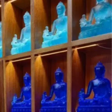 古法琉璃药师佛佛像寺庙佛堂供奉高21厘米药师琉璃光如来摆件