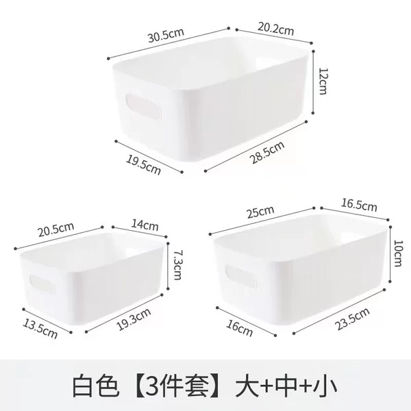 Desktop Storage Box Cosmetic Storage Box Kitchen Drawer Sundries Plastic Box Rectangular Fit Box snack basket