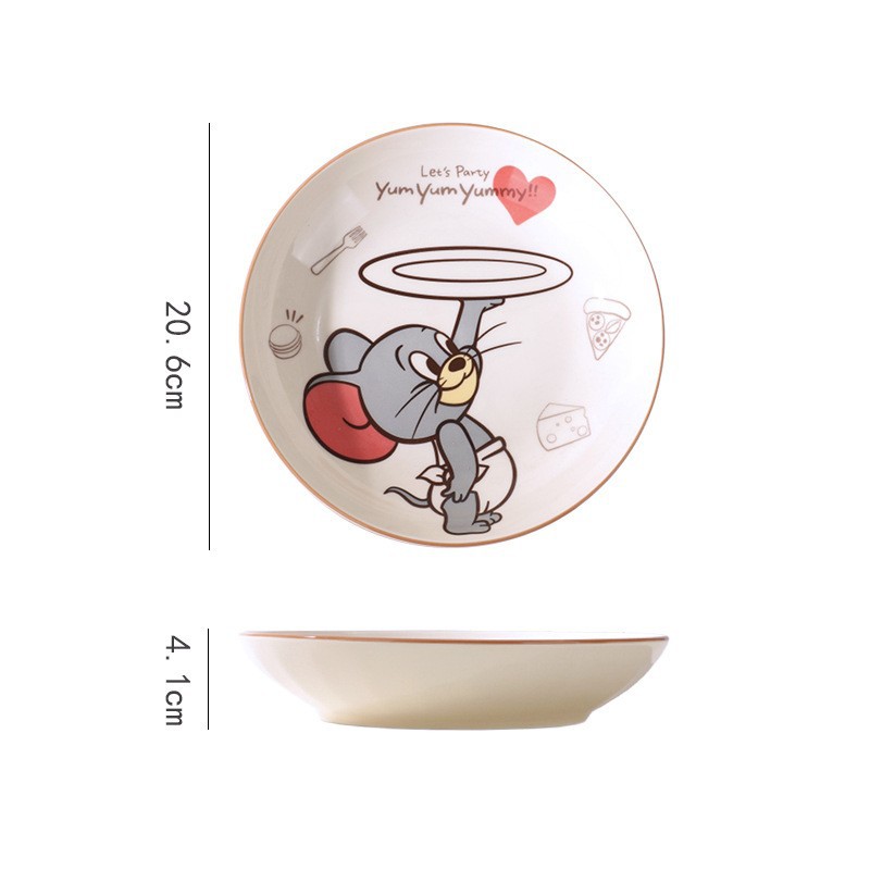 Tazón de cerámica de gato y ratón 2025 nuevo juego de tazón tazón de arroz de dibujos animados tazón de arroz de alto valor para comer