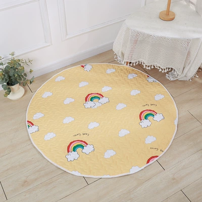 Thickened Anti-fall Mat Children's Room | Avtomobil döşəmə paspasları - yellow-rainbow-circle-diameter-110