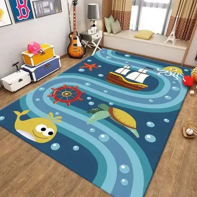 Avtomobil döşəmə paspasları – Game Toy Mat Road Track - light-blue-23-80x-120cm