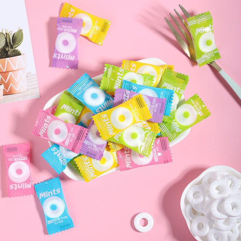 薄荷糖无糖清新口气接吻糖清凉含片火锅餐饮酒店招待混合糖果批发|ms
