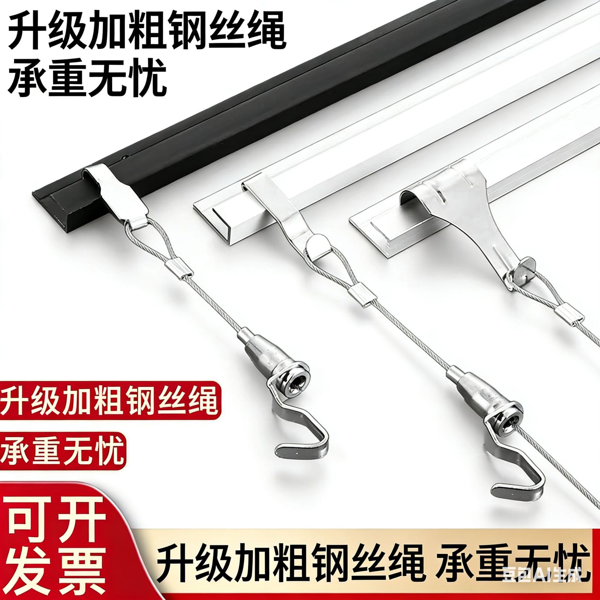 铝合金挂画轨道吊轨画廊画展挂画器挂镜线 L型挂画导轨吊码展示器