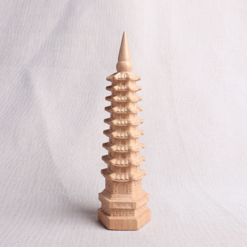桃木7层9层11层13层文昌塔木雕摆件工艺品办公室考试文昌塔摆件|undefined