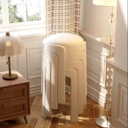 Soft-Packed Plastic Stools for Home Use, Stackable Round Stools, Sturdy and Durable, Extra Thick, Suitable for Living Room Dining Tables, Spare Chairs Soft-Packed Plastic Stools for Home Use, Stackable Round Stools, Sturdy and Durable, Extra Thick, Suitable for Living Room Dining Tables, Spare Chairs