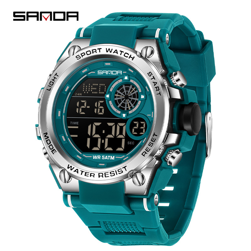 SANDA 6255 reloj estudiante multifunción cronógrafo deportivo reloj de pantalla digital electrónica impermeable de moda