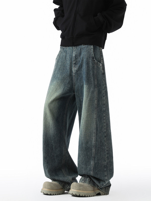Vintage Jeans for Men Straight Leg Loose Wide Leg American High Street Pants, Trendy Brand Cleanfit Casual Trousers Vintage Jeans for Men Straight Leg Loose Wide Leg American High Street Pants, Trendy Brand Cleanfit Casual Trousers