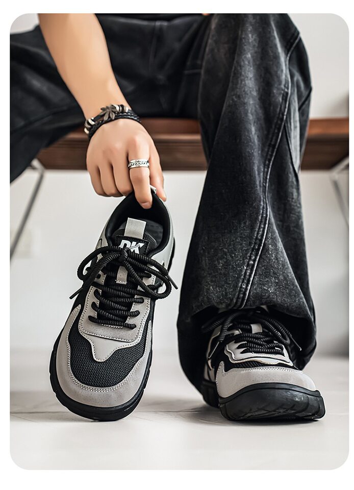 Giày nam mũi rộng thân lưới thoáng khí đế mềm phong cách thể thao casual, gót thấp 1-3 cm — 5019 màu xám, 5019 xám đen, 5019m màu chi tiết 17
