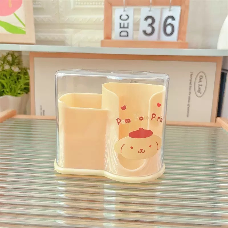 新款少女心桌面化妆品收纳盒库洛米粉扑棉签多功能整理盒化妆棉盒|undefined