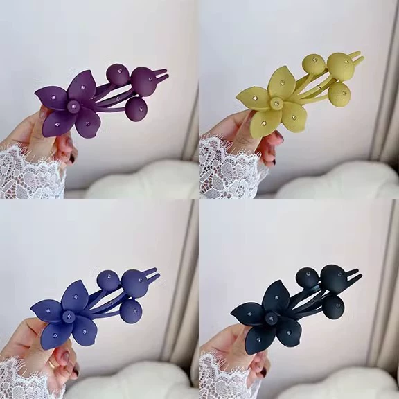 Bauhinia Flower Clip-Selected 4-piece set [Purple Purple Black and Yellow]