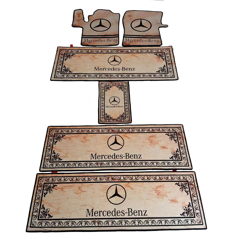 Floor Mats: Mercedes-Benz Modelə uyğun ayaqaltı - mercedes-benz-full-set-marble-white-thickened