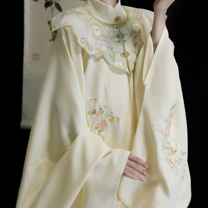 L9Y明代制【沐秋】成人女性漢服日常刺繍立襟雲肩セット秋冬スタイル古風馬|undefined