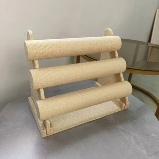 三层式米黄手镯手链收纳展示托架头绳皮筋展示架金表链托店面摆放
