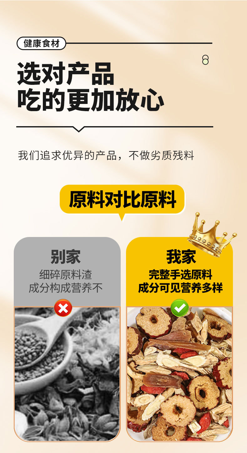Red Ginseng Ophiopogon Herbal Tea Bags Hong Shen Mai Dong 20 Cold Brew Sachets for Daily Wellness specifications