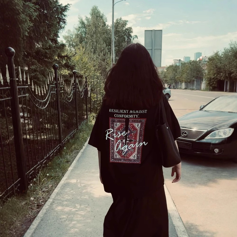 Cross-Border American Trendy Gothic Y2K Design Egg Long-Sleeve T-Shirt for Women, Autumn and Winter Top with Print, Skims