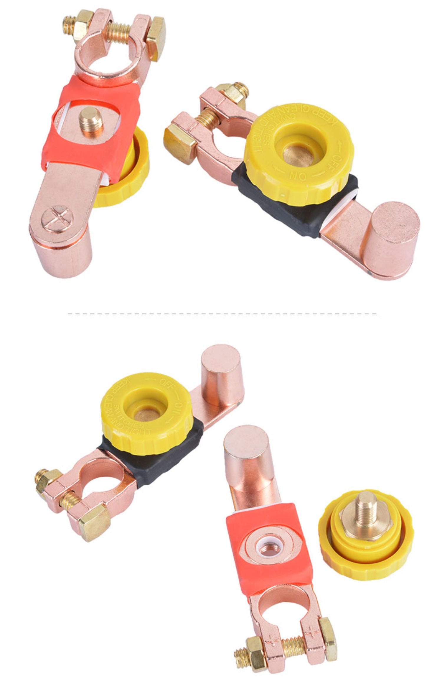 Nexter General Motors brass power knob switch battery pile head terminal clip adapter power-off leak-proof