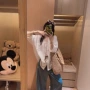 蕾丝薄款宽松拼接衬衫