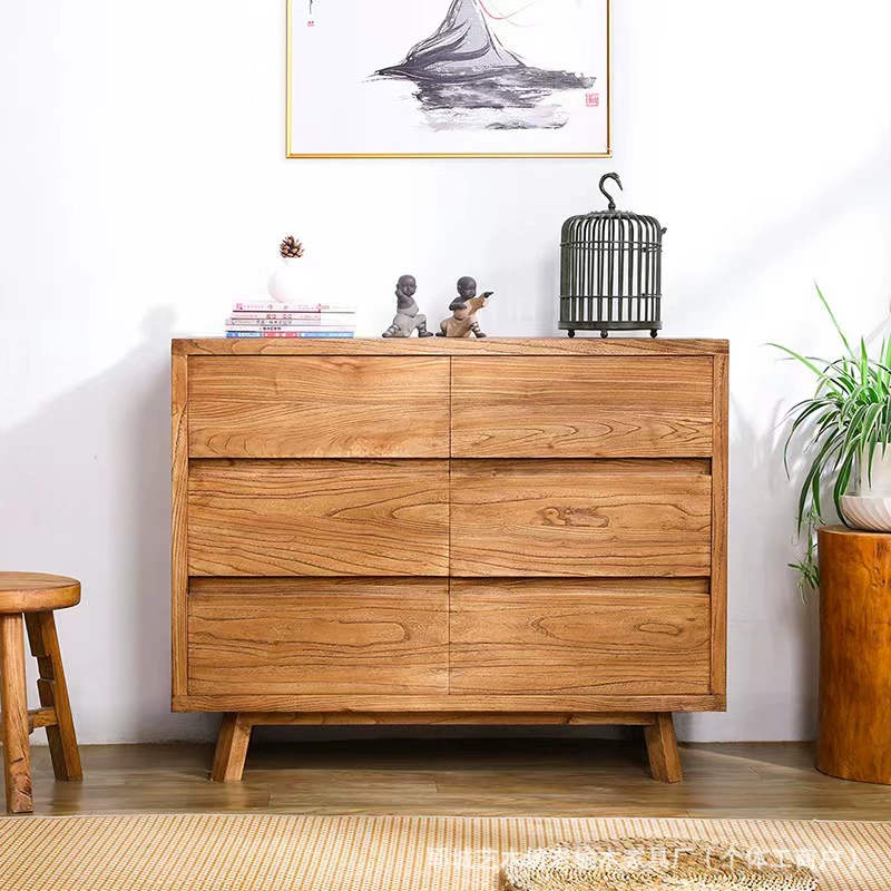 Ретро старый шкаф для хранения вяза домашний гостиная