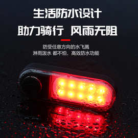 自行车灯尾灯公路山地车前灯单车配件骑行装备警示usb充电夜骑灯