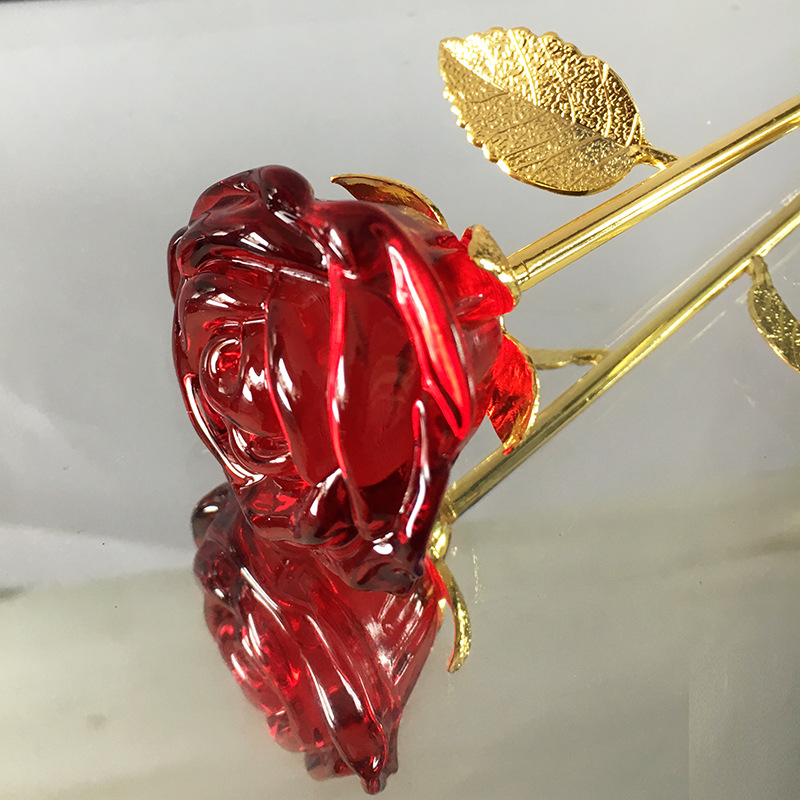 水晶石玫瑰花女友生日礼物结婚周年纪念情人节客厅卧室永生花