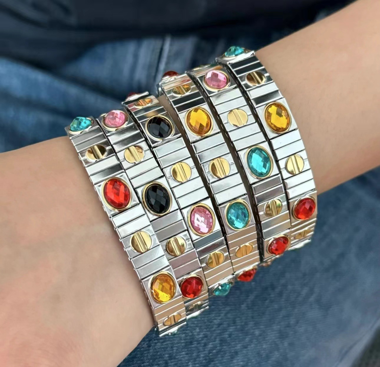 20g Weight Bracelets Classification Retro Simple Style Geometric 304 Stainless Steel Bracelets In Bulk