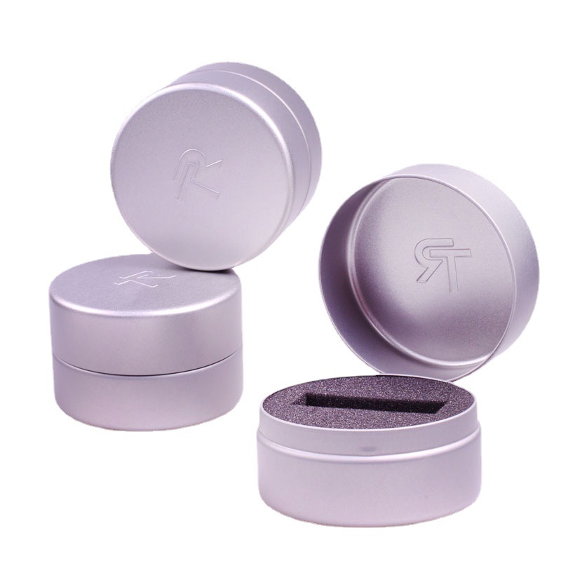 磨砂铁手表铁盒 圆形通版电子铁盒 金属无印刷白铁包装铁罐