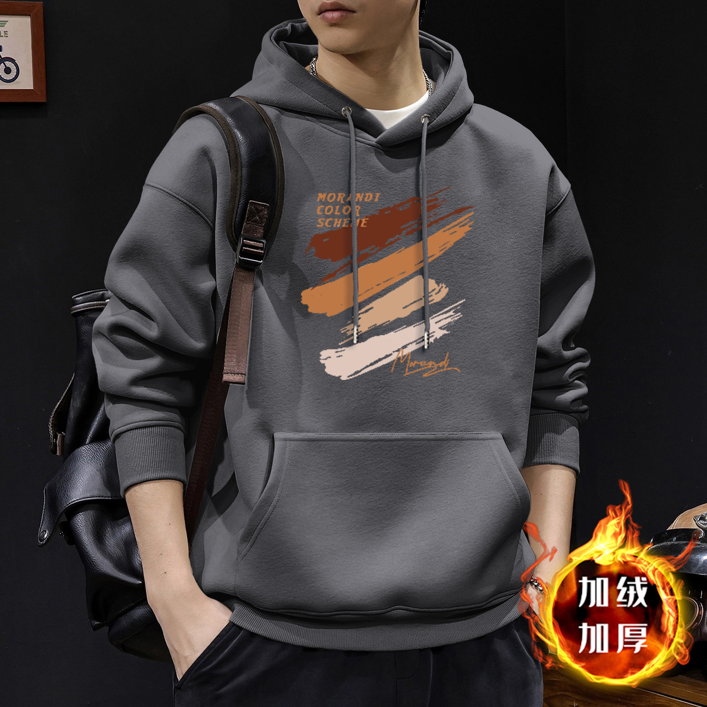 American otoño invierno estilo vintage chaqueta de hombre ropa de moda suelta encapuchada in-mode chaqueta pesada para hombres