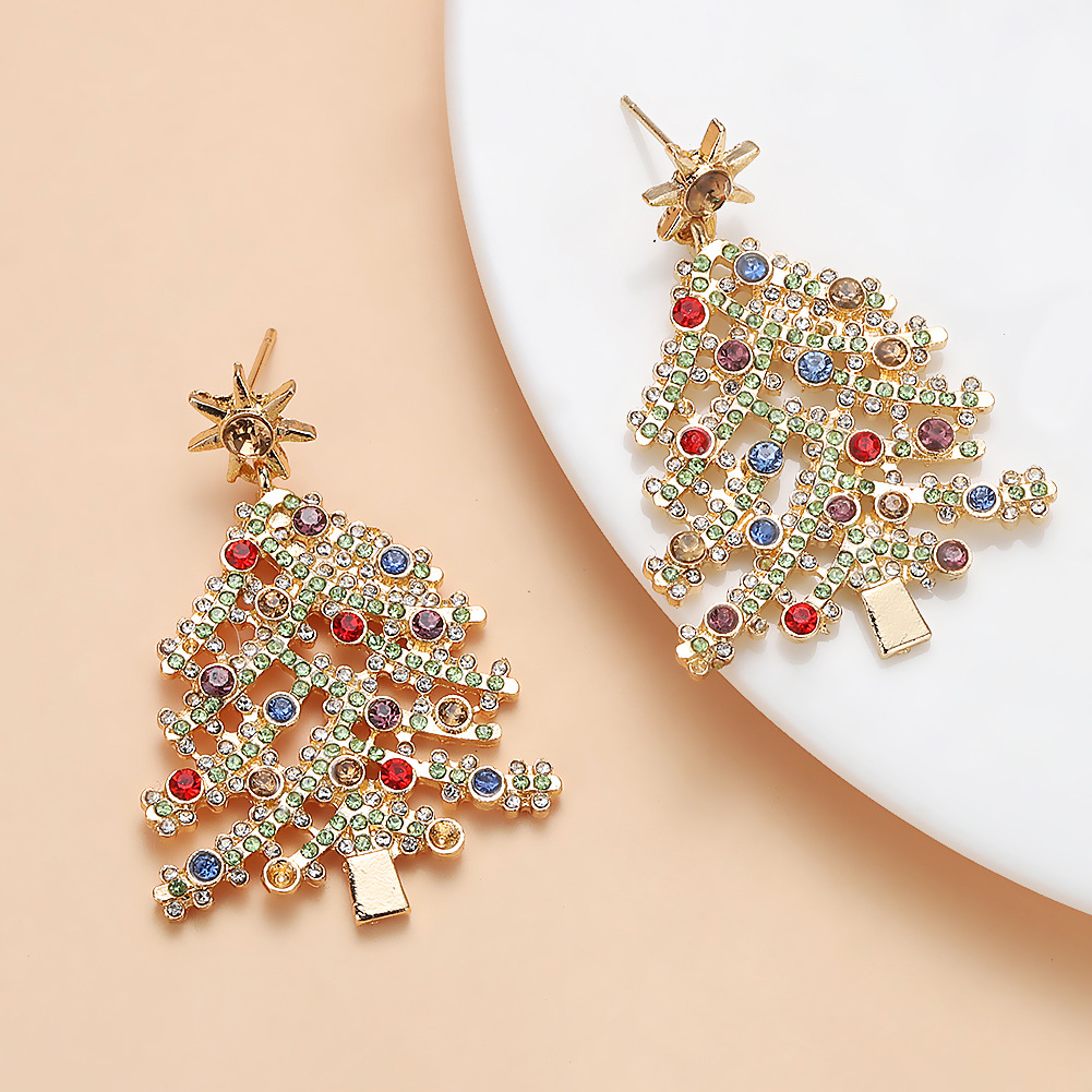 European And American Christmas Tree Earrings Wholesale display picture 5