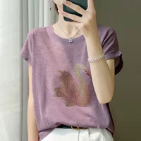 Прохладный бамбуковый хлопок трикотажный с короткими рукавами женская футболка тяжелая промышленность