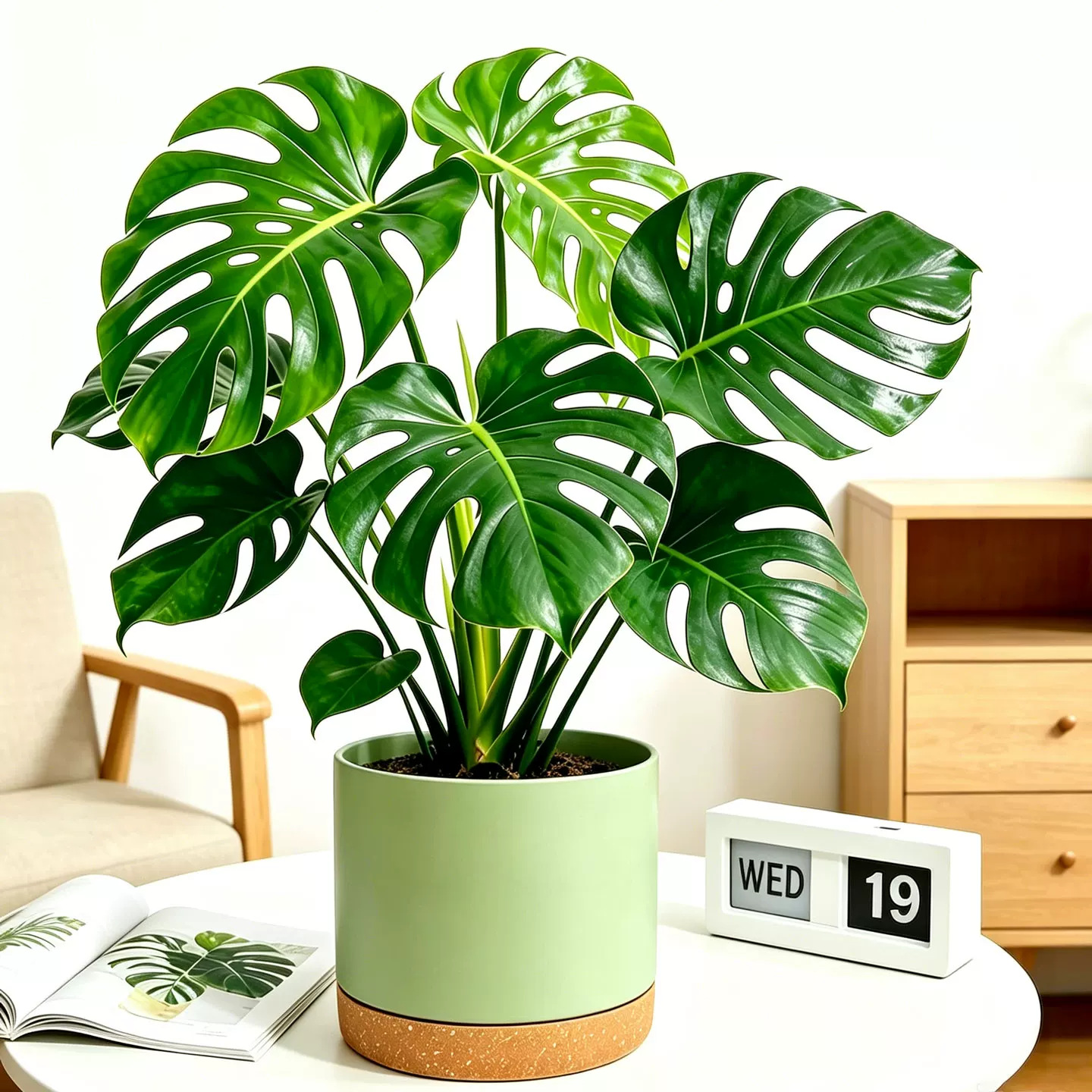 龟背竹50-60cm【双色花盆】