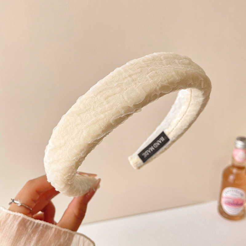 Pink Girl Hairband High Crane Top Headband 2025 nuevo estilo de alto nivel antideslizante de lavado de la cara red rojo amplio borde tarjeta de cabello