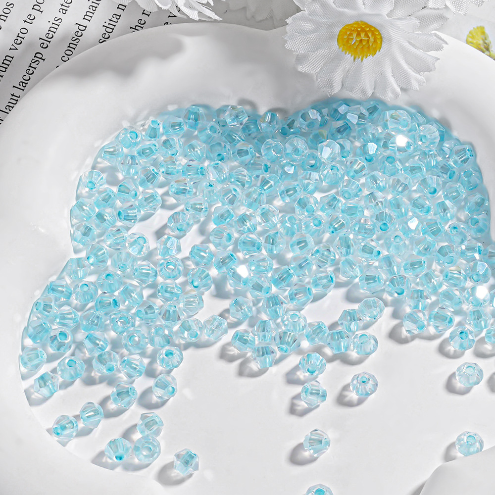 Cuentas sueltas de cristal transparentes, cuentas pequeñas multifacéticas, pulsera, cuentas espaciadoras de vidrio de 4 mm, cadena para teléfono DIY, accesorios de cristal. image 11