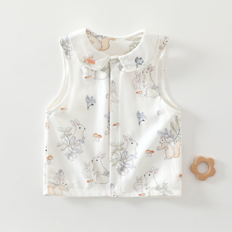 Baby's Vest Pure Cotton Class A Sleeveless Outer Wear Top Newborn Clothes Boys' and Girls' Vest Anyang Children's Clothing