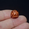 Tibetan agate cinnabar with weathered paste, wealth god, noble di pendant fashion DIY Buddhist bead accessories