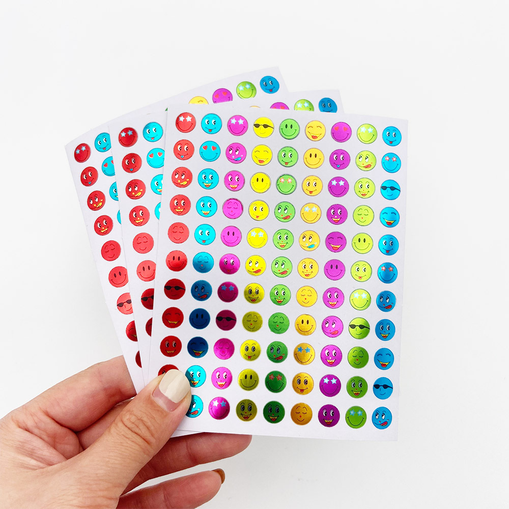 0.8cm 컬러 웃는 얼굴 9.5 × 12.5