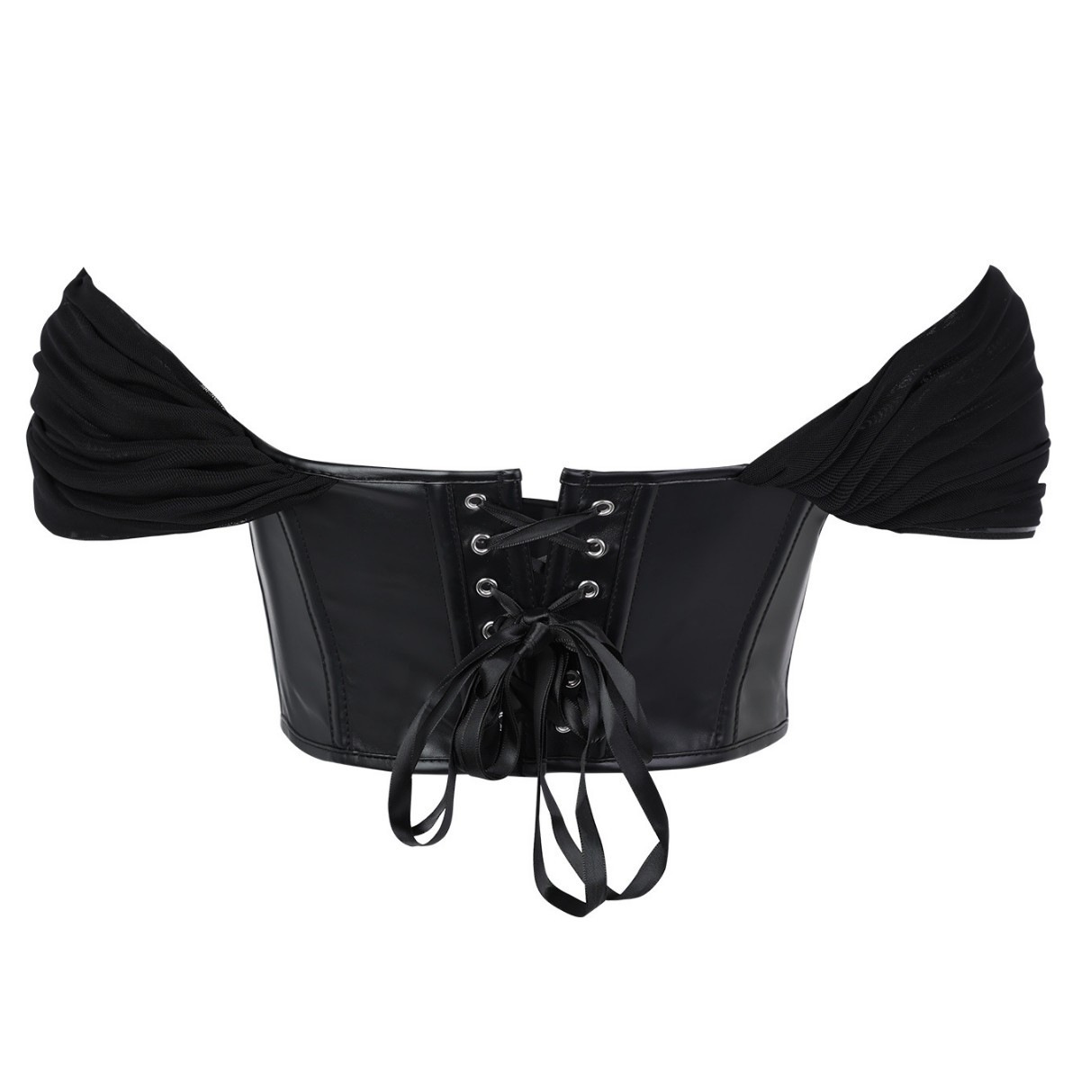 Nuevo hilo de malla, hombro sexy, camisa de cuero TEMU AliExpress, suministro de comercio electrónico transfronterizo